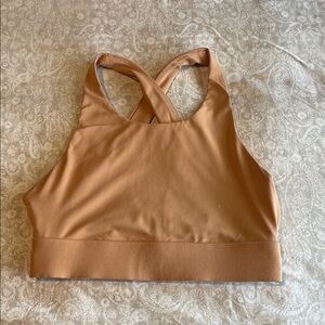 Fabletics Criss-Cross Sports Bra - Tan